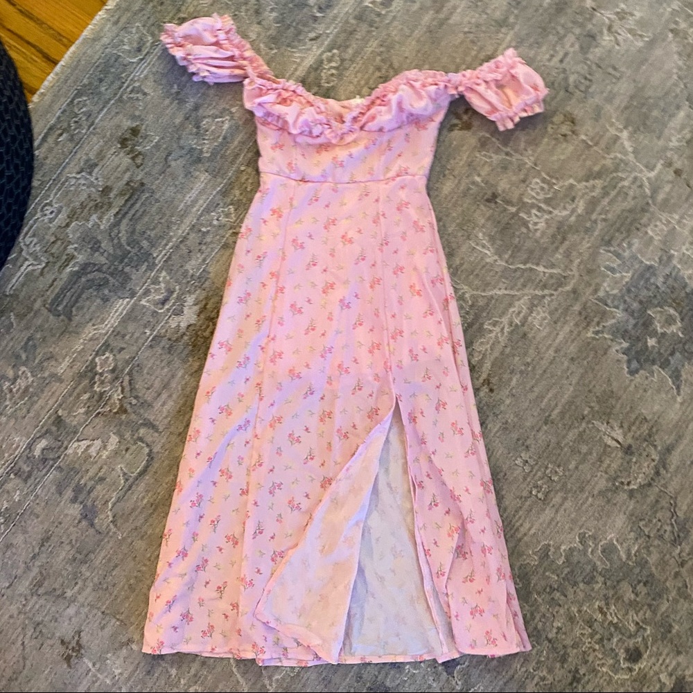 Off the shoulder mid length dress